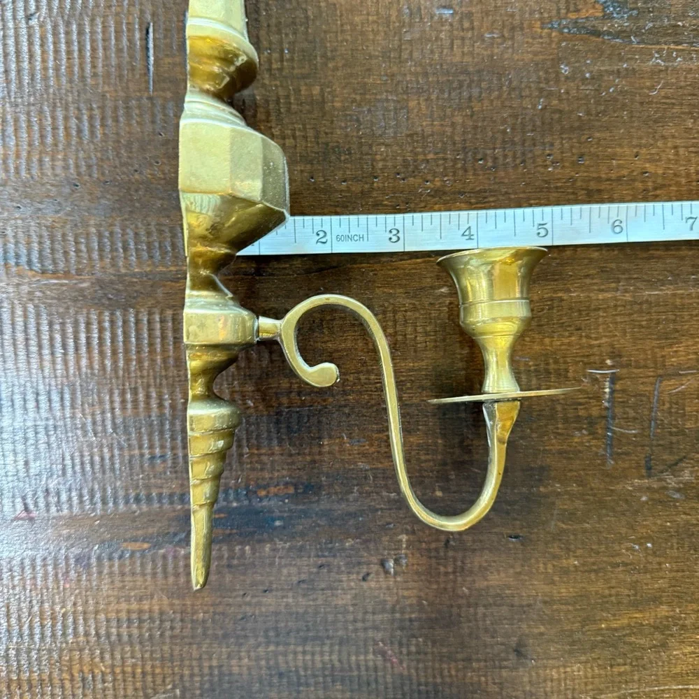 Vintage Solid Brass Wall Sconces (2)